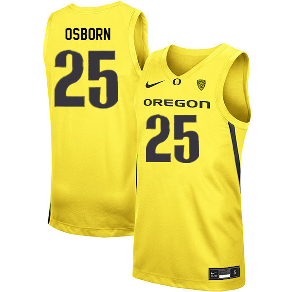 Men #25 Luke Osborn Oregon Ducks College Basketball Jerseys Sale-Yellow